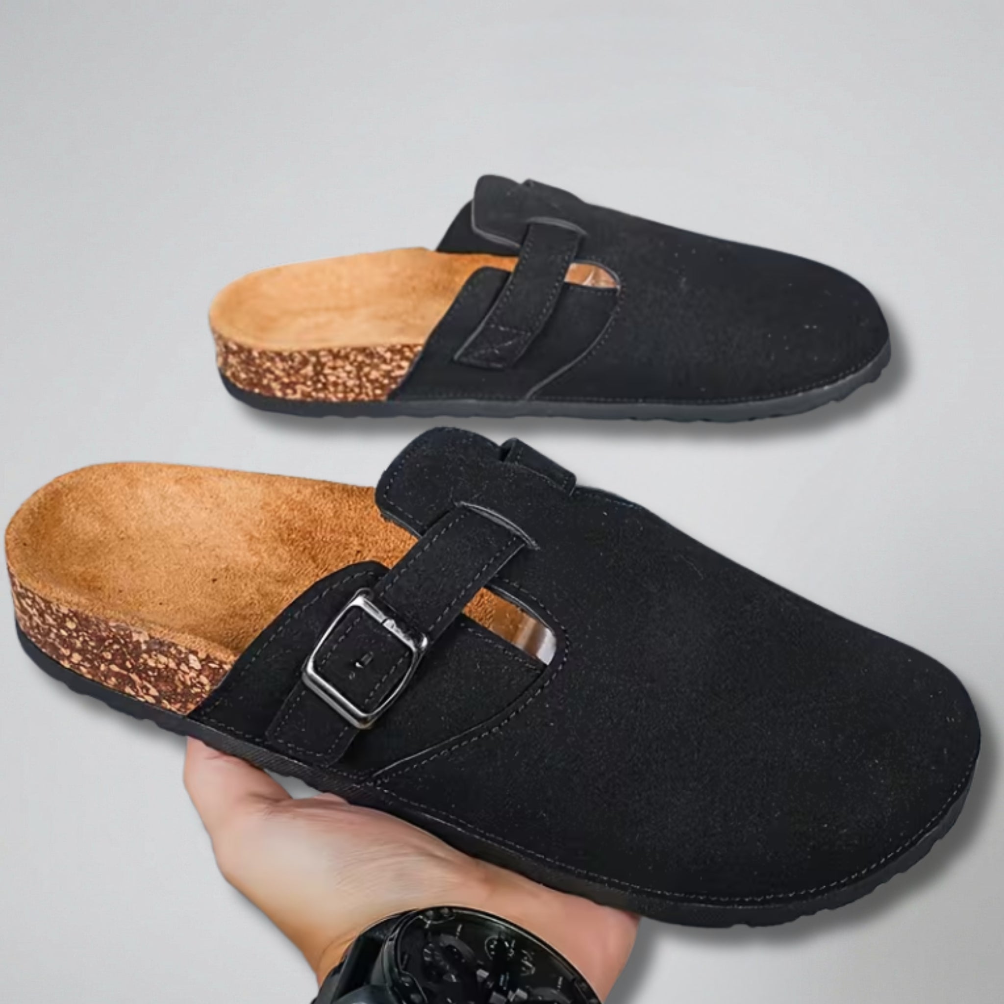 Oldford Atelier - Men’s Adjustable Strap Slip-On Mules