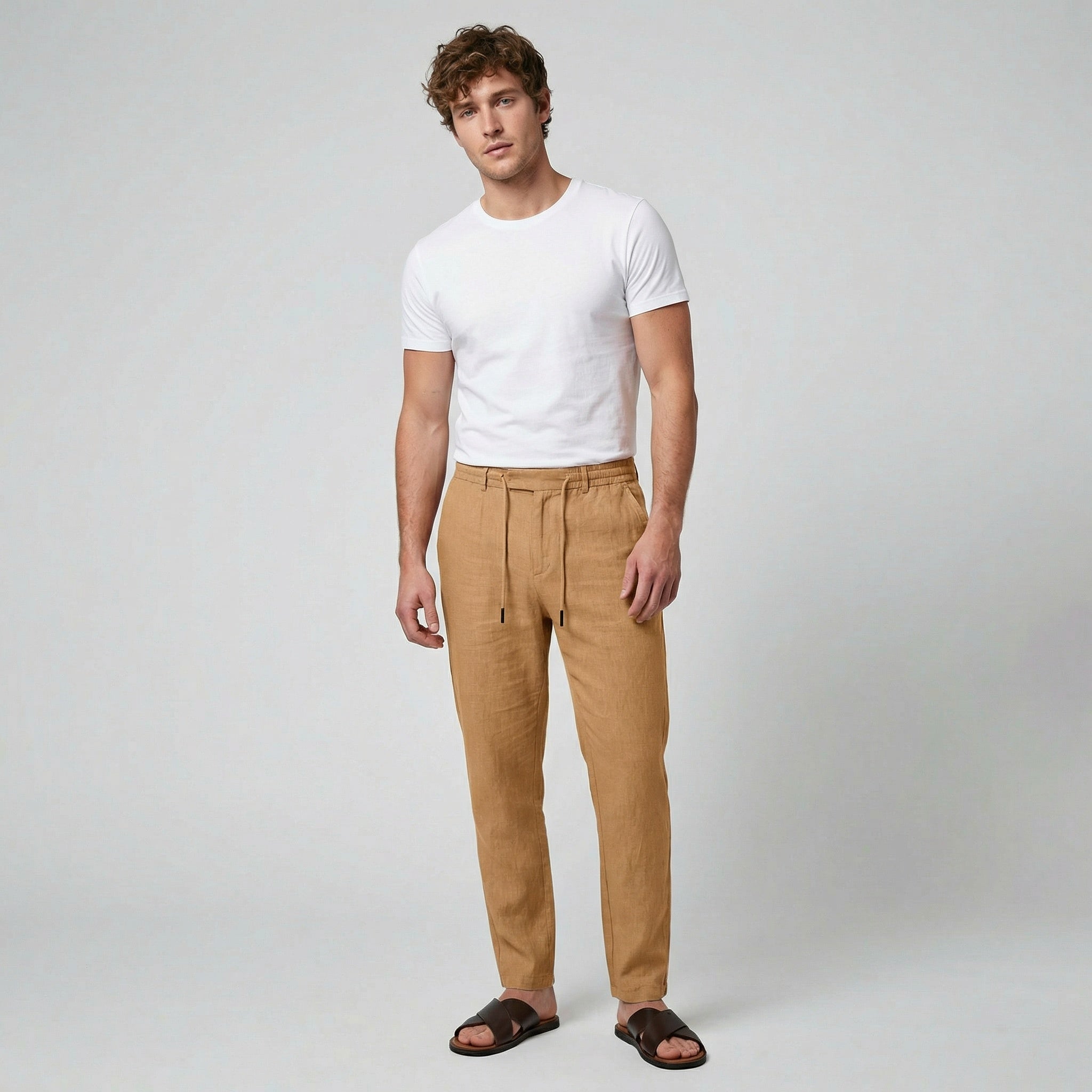 Oldford Atelier - Men’s Drawstring Waist Straight Leg Pants