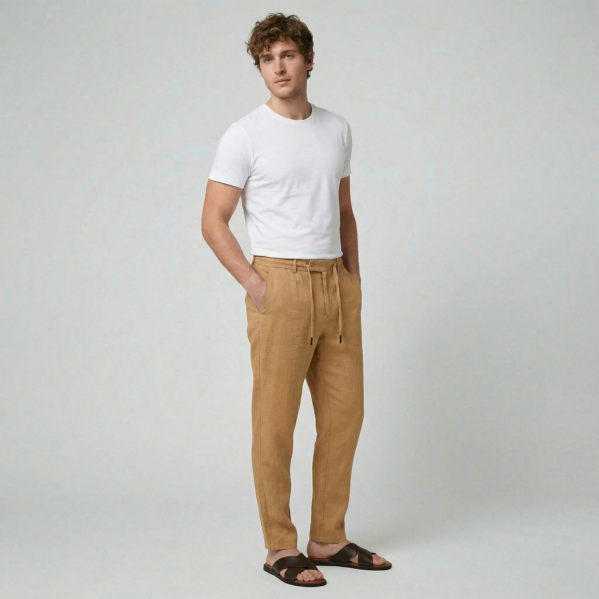 Oldford Atelier - Men’s Drawstring Waist Straight Leg Pants
