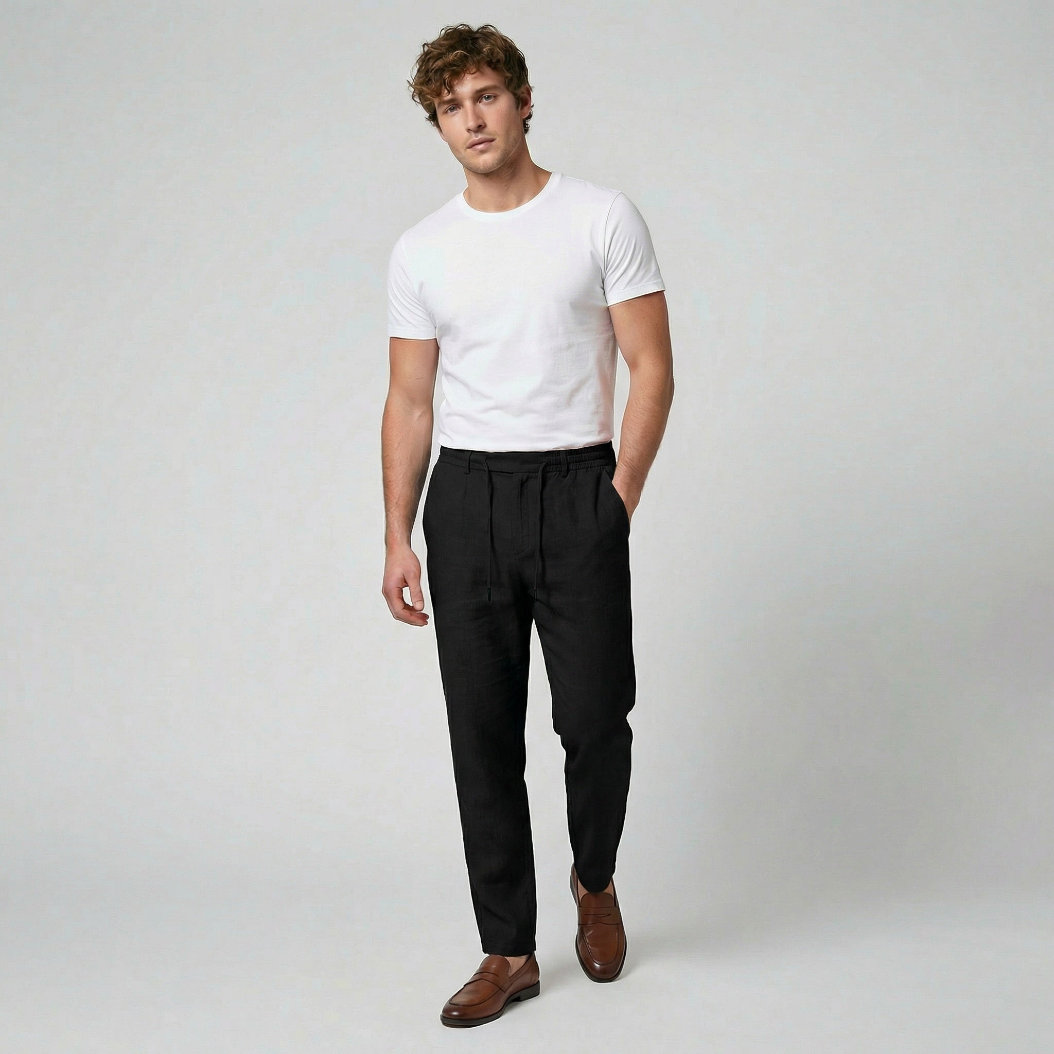 Oldford Atelier - Men’s Drawstring Waist Straight Leg Pants