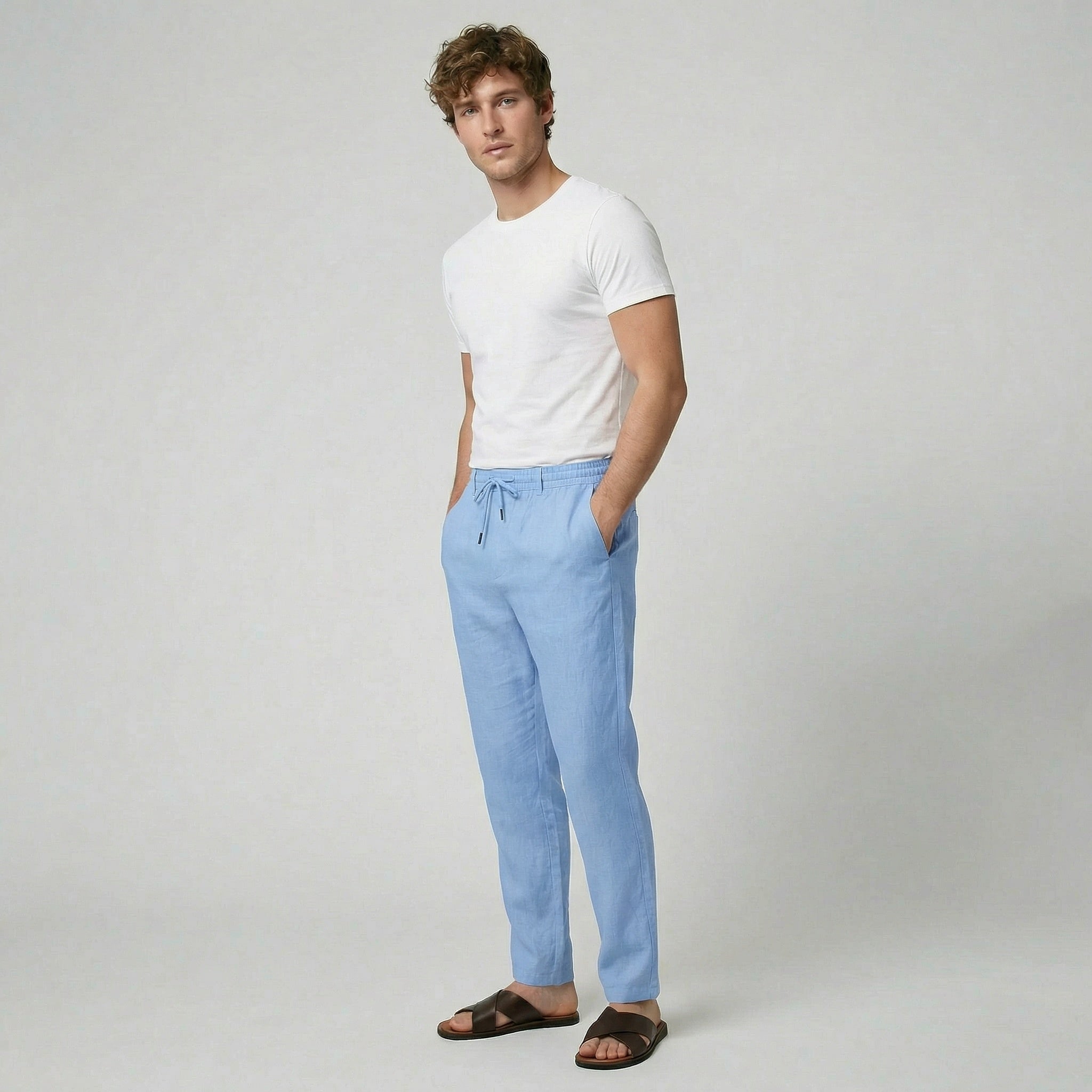 Oldford Atelier - Men’s Drawstring Waist Tapered Leg Pants