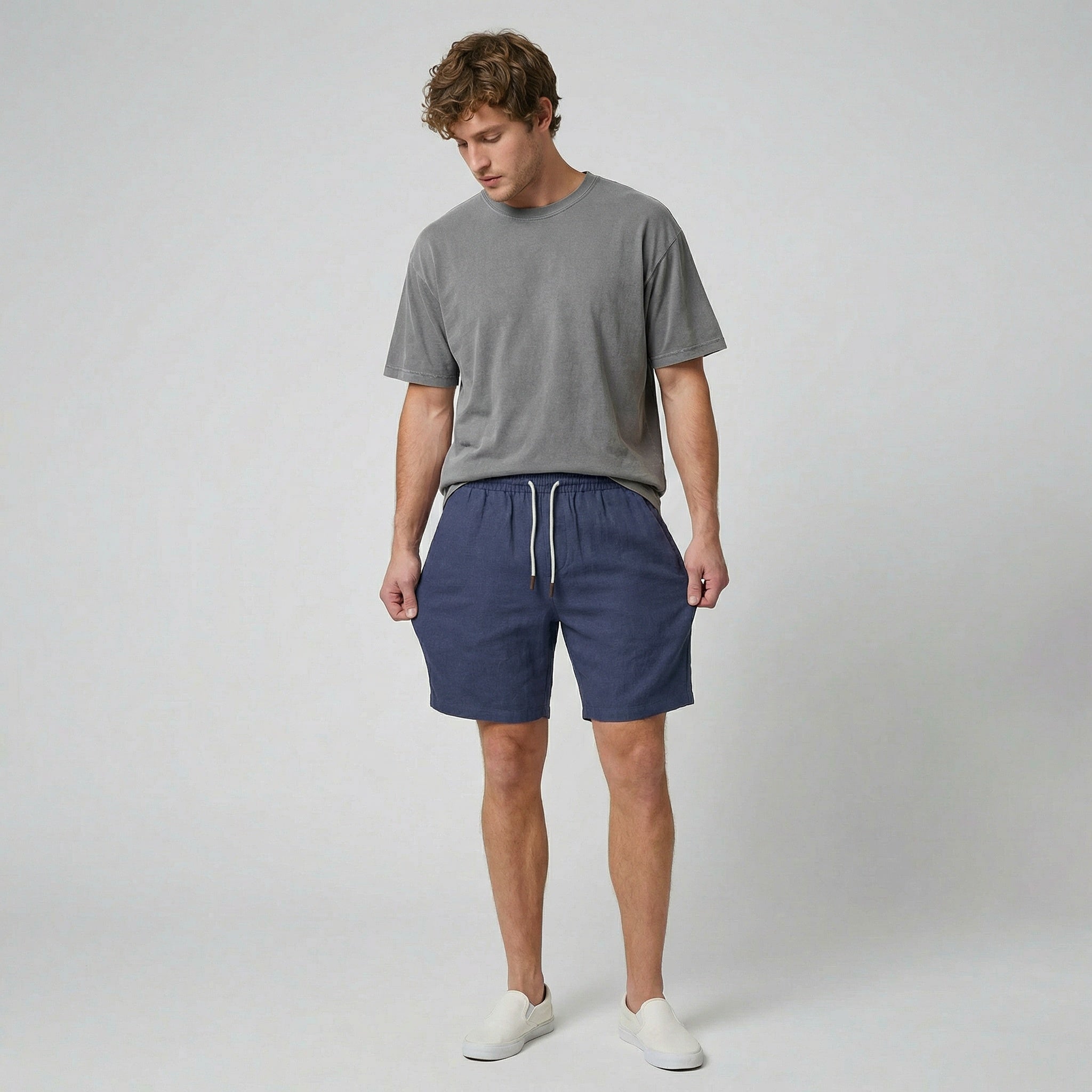 Oldford Atelier - Men’s Elastic Waist Pull-On Shorts