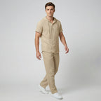 Oldford Atelier - Men’s Hooded Short Sleeve Button-up Shirt and Pants Set
