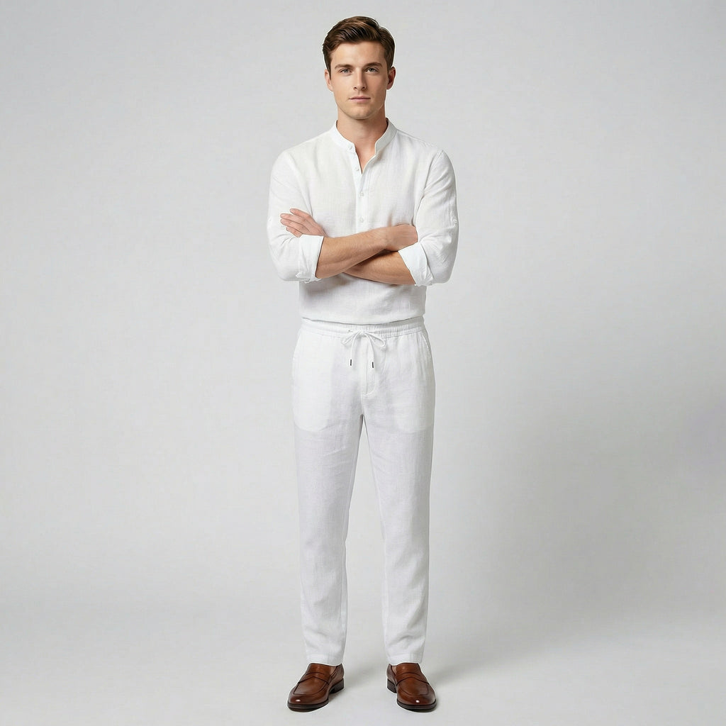 Oldford Atelier - Men’s Mandarin Collar Half Button Shirt