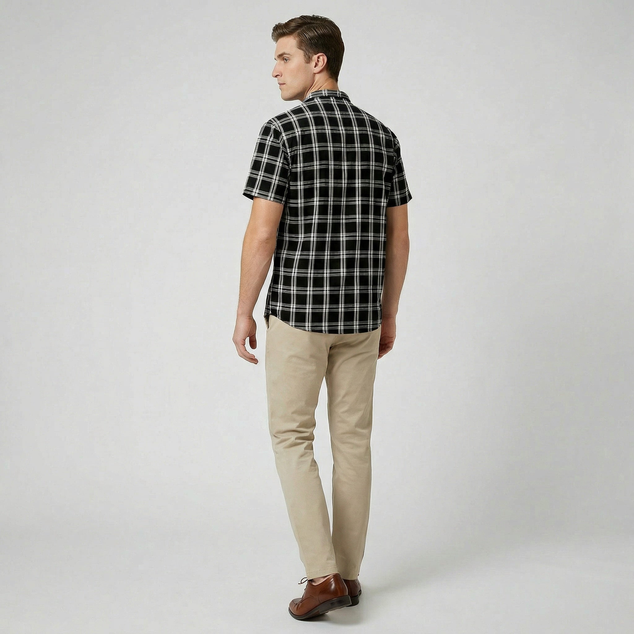 Oldford Atelier - Men’s Plaid Short Sleeve Button Shirt