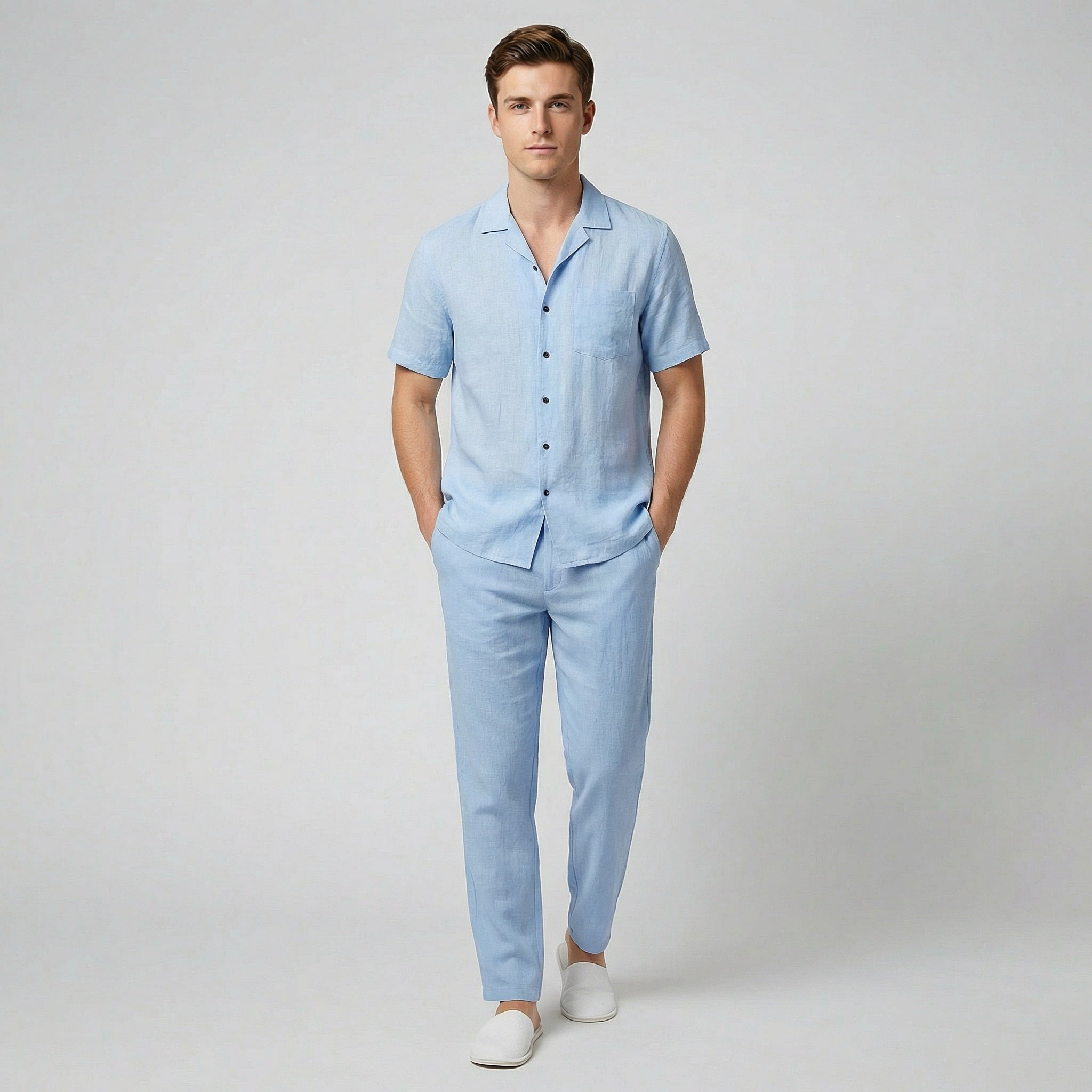 Oldford Atelier - Men’s Short Sleeve Button Up Shirt and Pants Set