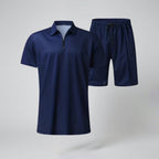 Oldford Atelier - Men’s Short Sleeve Zip Collar Shirt and Shorts Set