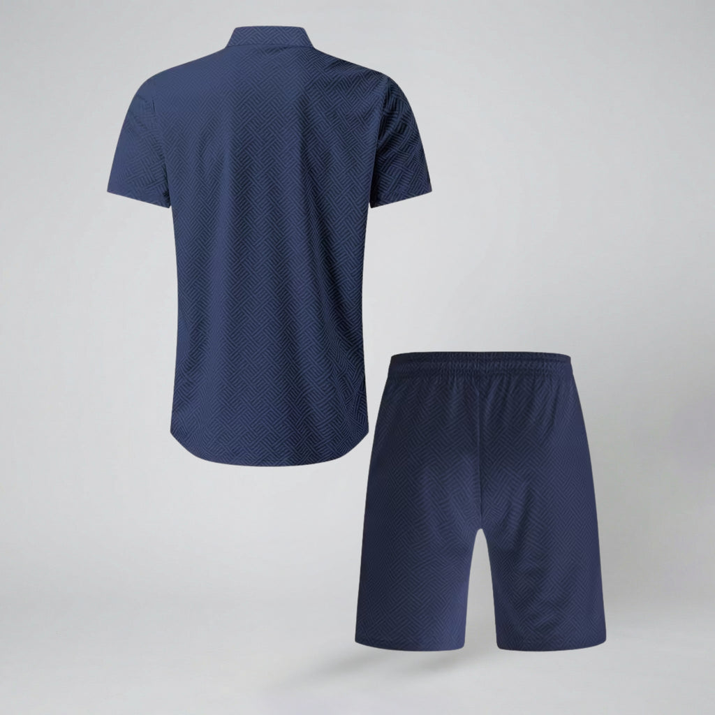 Oldford Atelier - Men’s Short Sleeve Zip Collar Shirt and Shorts Set