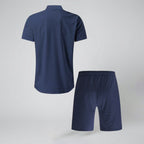 Oldford Atelier - Men’s Short Sleeve Zip Collar Shirt and Shorts Set