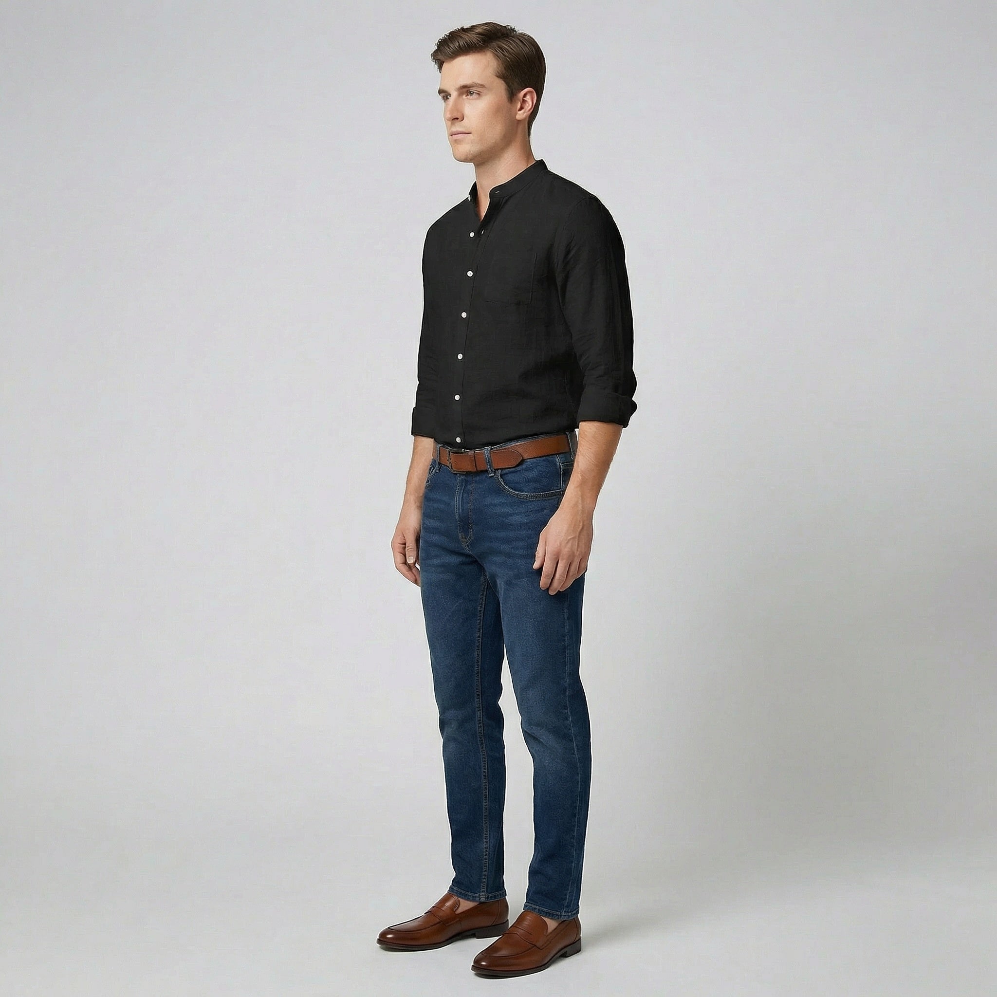 Oldford Atelier - Men’s Stand Collar Button Shirt