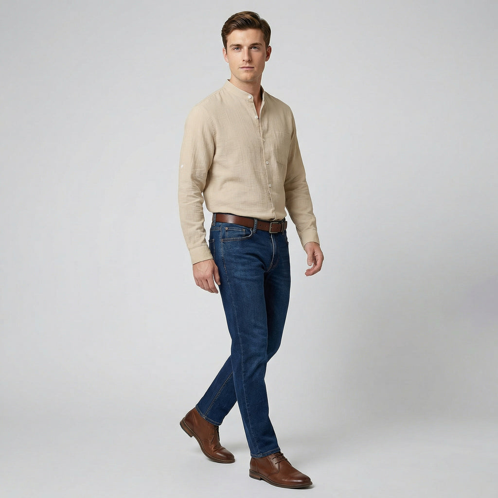 Oldford Atelier - Men’s Stand Collar Button Shirt