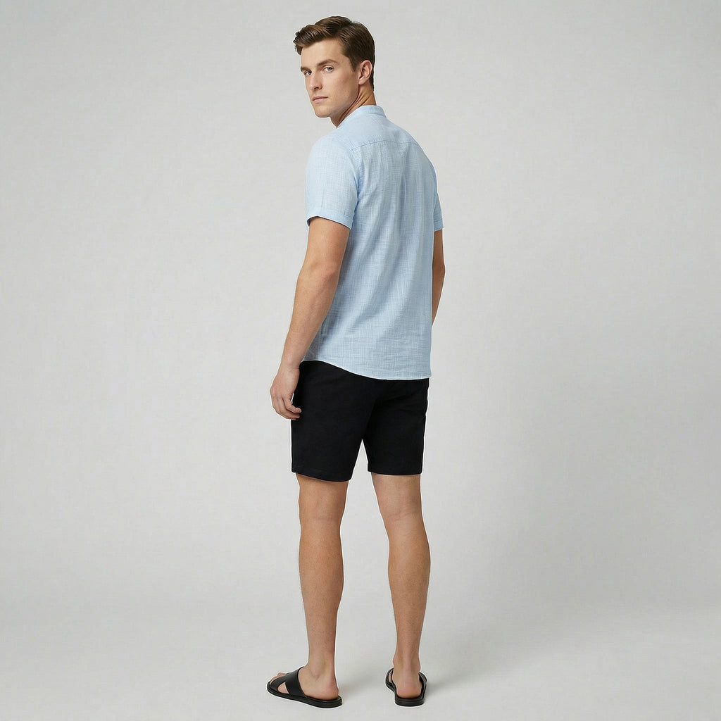 Oldford Atelier - Men’s Stand Collar Short Sleeve Shirt