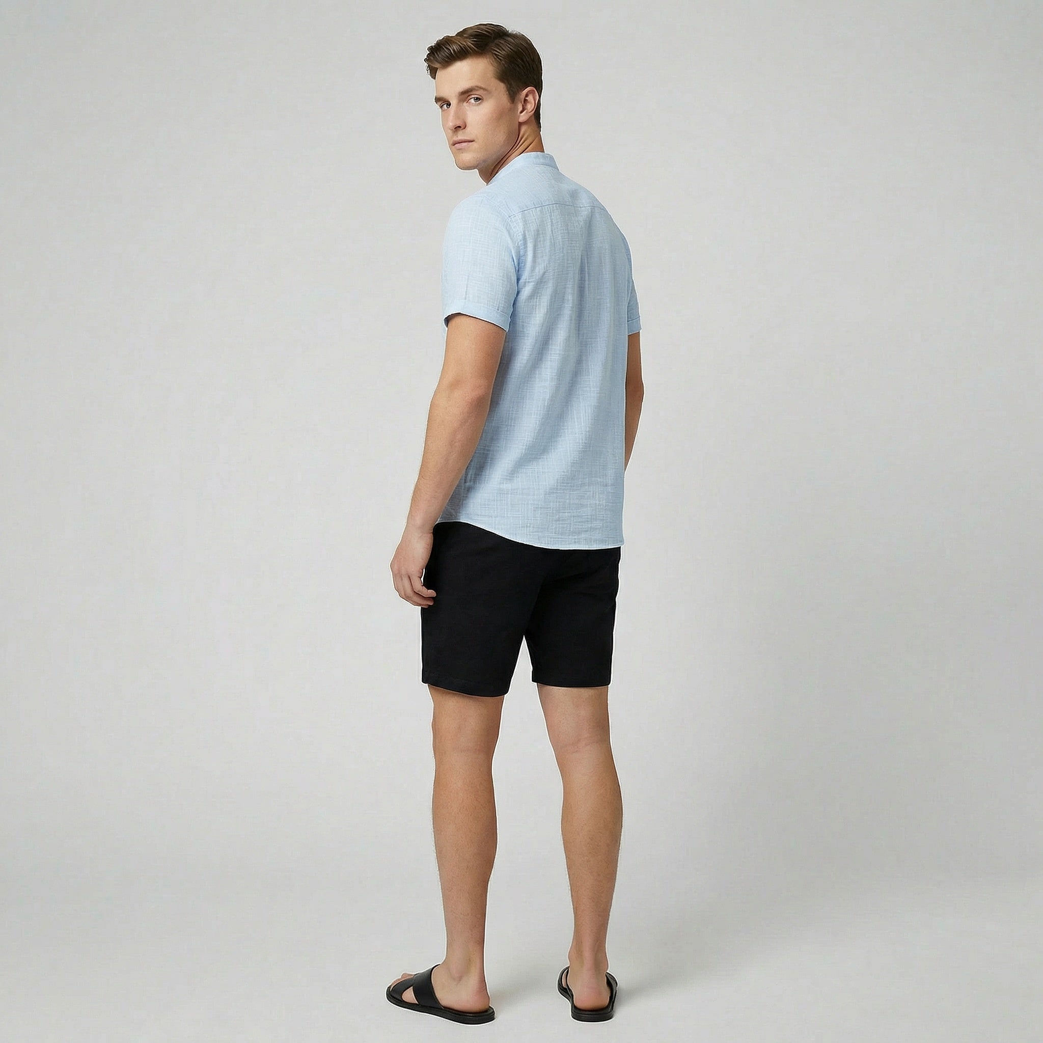 Oldford Atelier - Men’s Stand Collar Short Sleeve Shirt