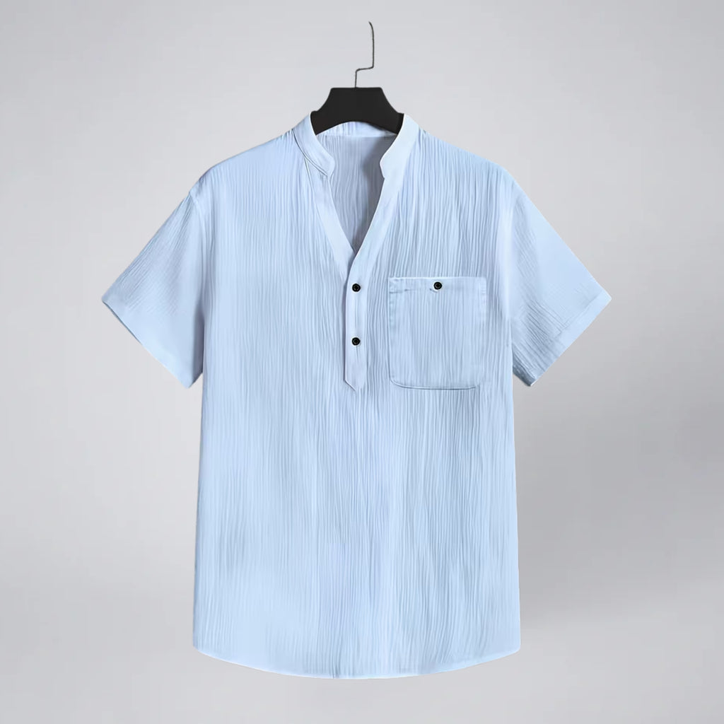Oldford Atelier - Men’s Stand Collar Short Sleeve Shirt