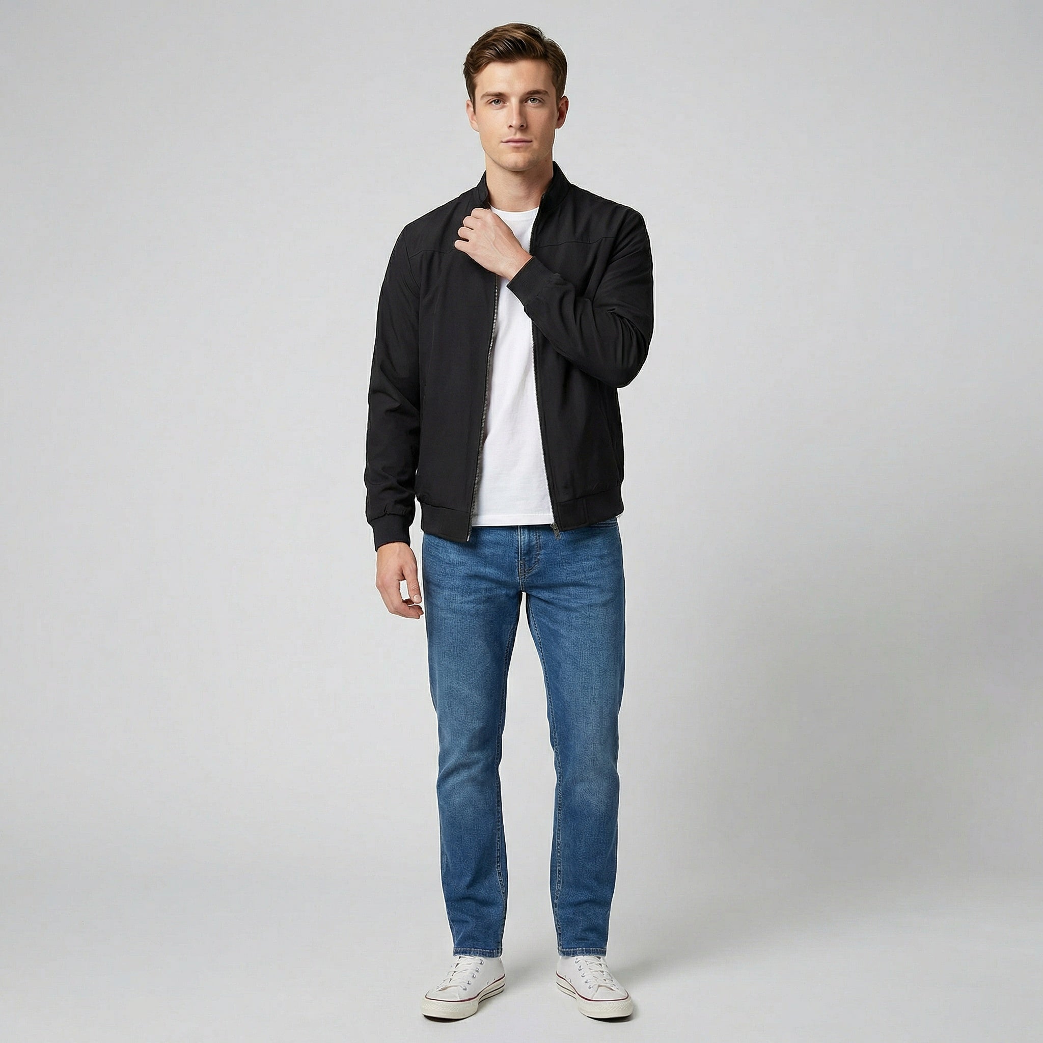 Oldford Atelier - Men’s Stand Collar Zip Front Jacket