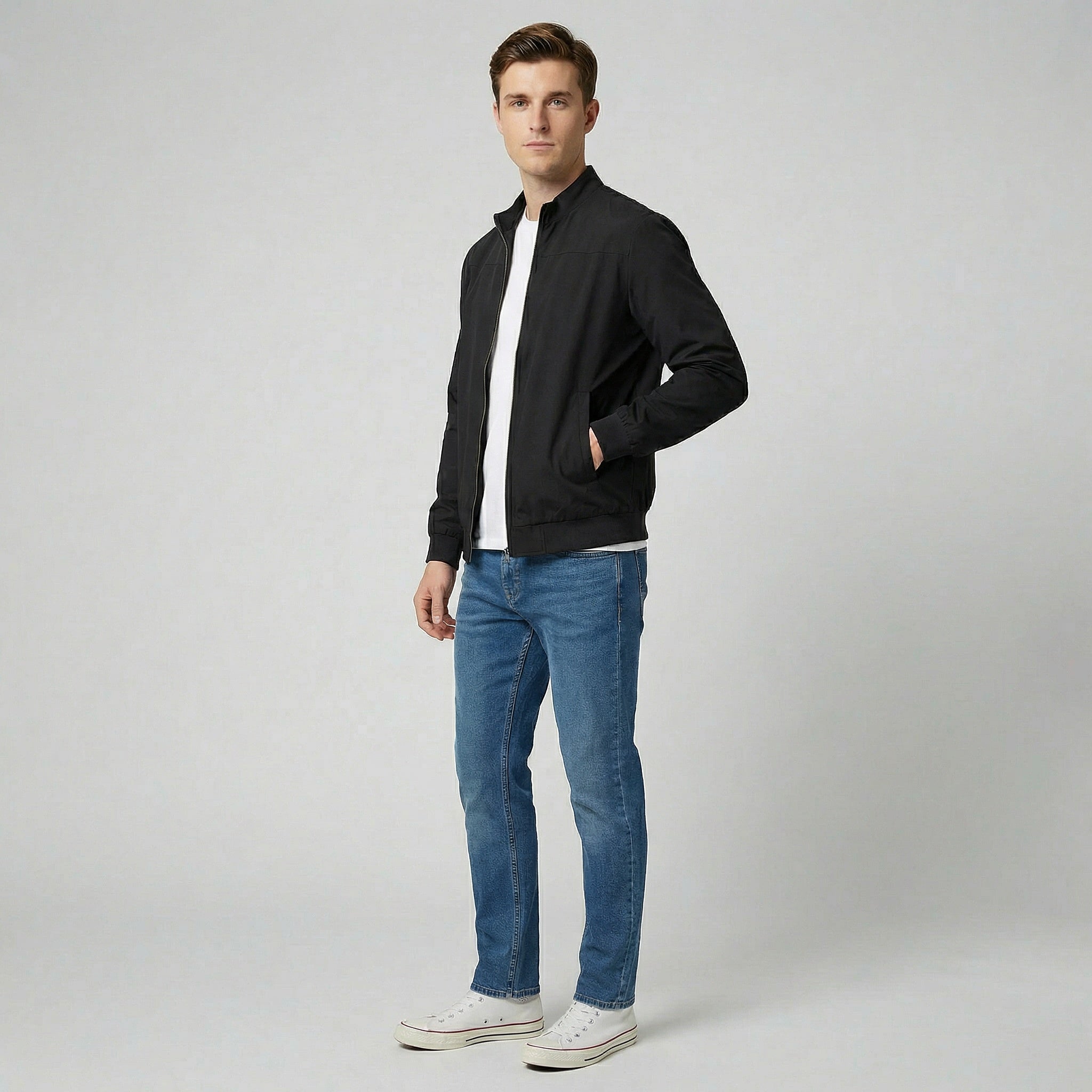 Oldford Atelier - Men’s Stand Collar Zip Front Jacket