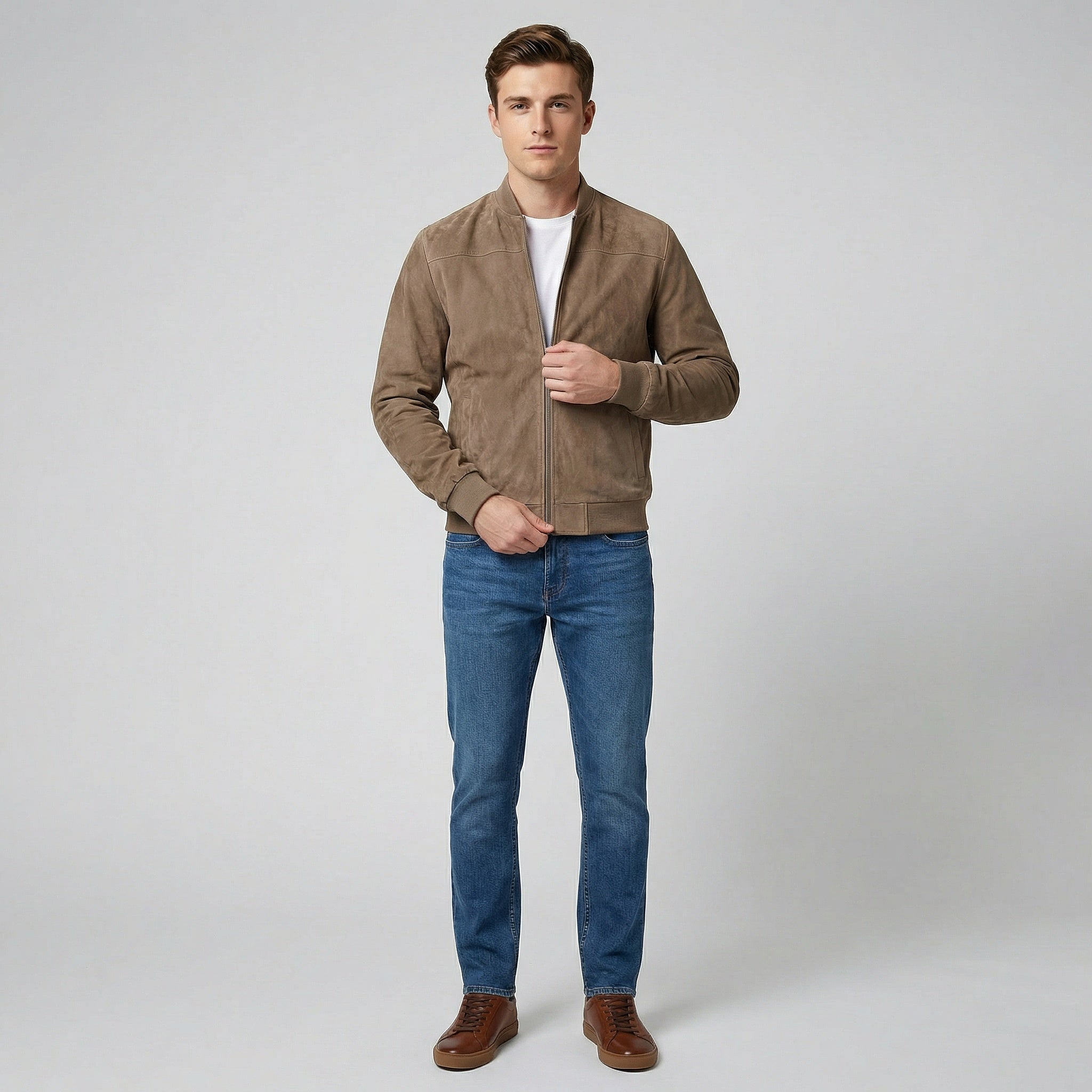 Oldford Atelier - Men’s Stand Collar Zip Front Jacket