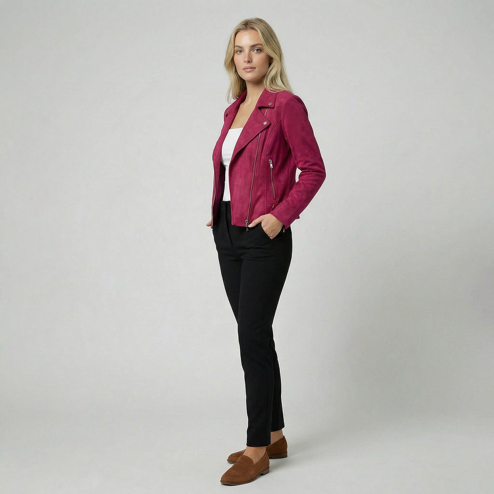 Oldford Atelier - Women’s Asymmetric Zip Notch Lapel Jacket