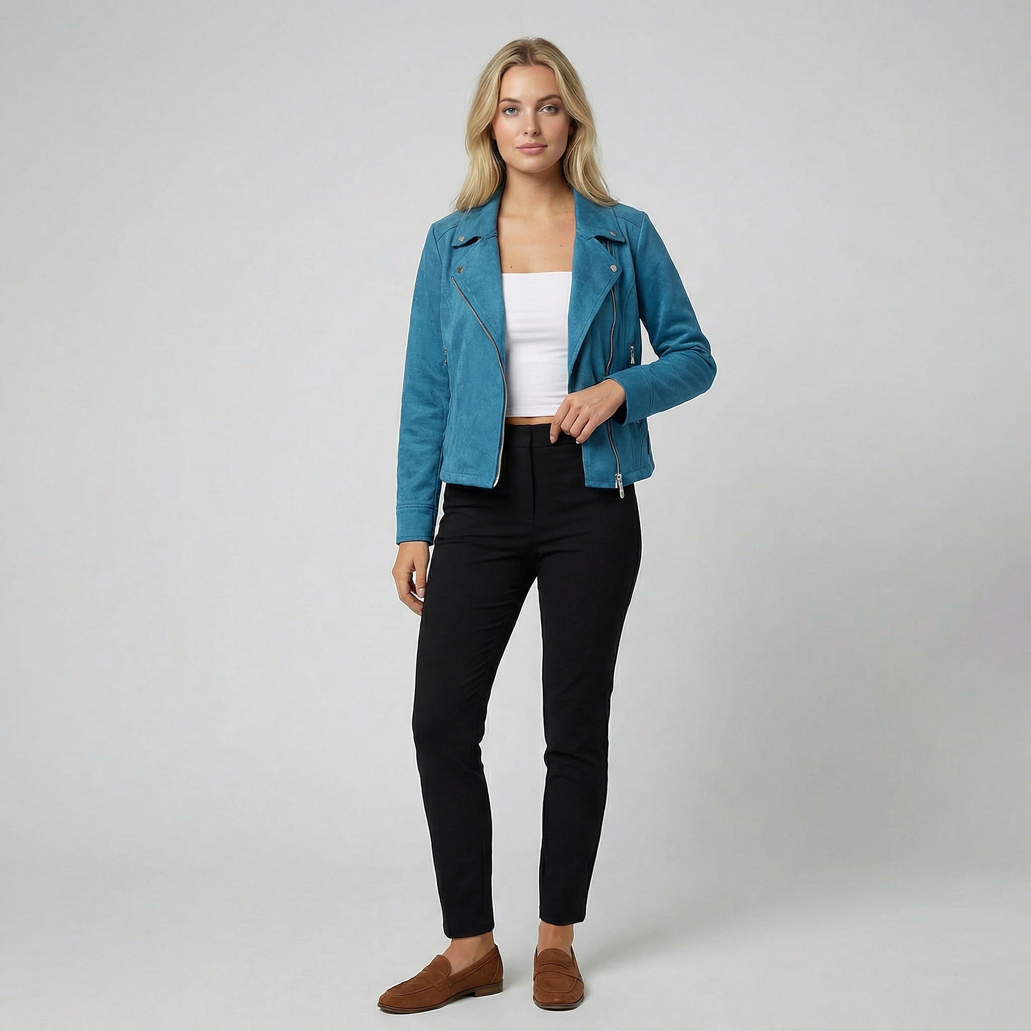 Oldford Atelier - Women’s Asymmetric Zip Notch Lapel Jacket