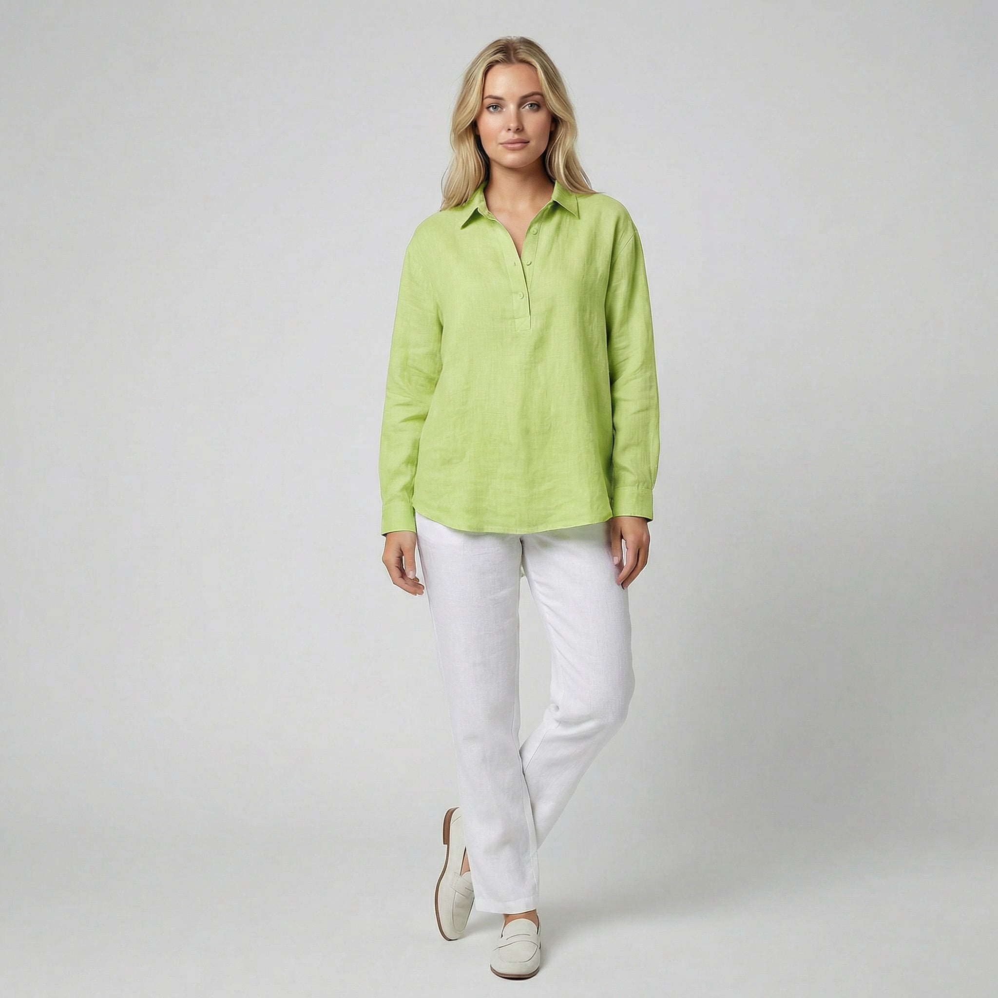 Oldford Atelier - Women’s Button Placket Long Sleeve Blouse