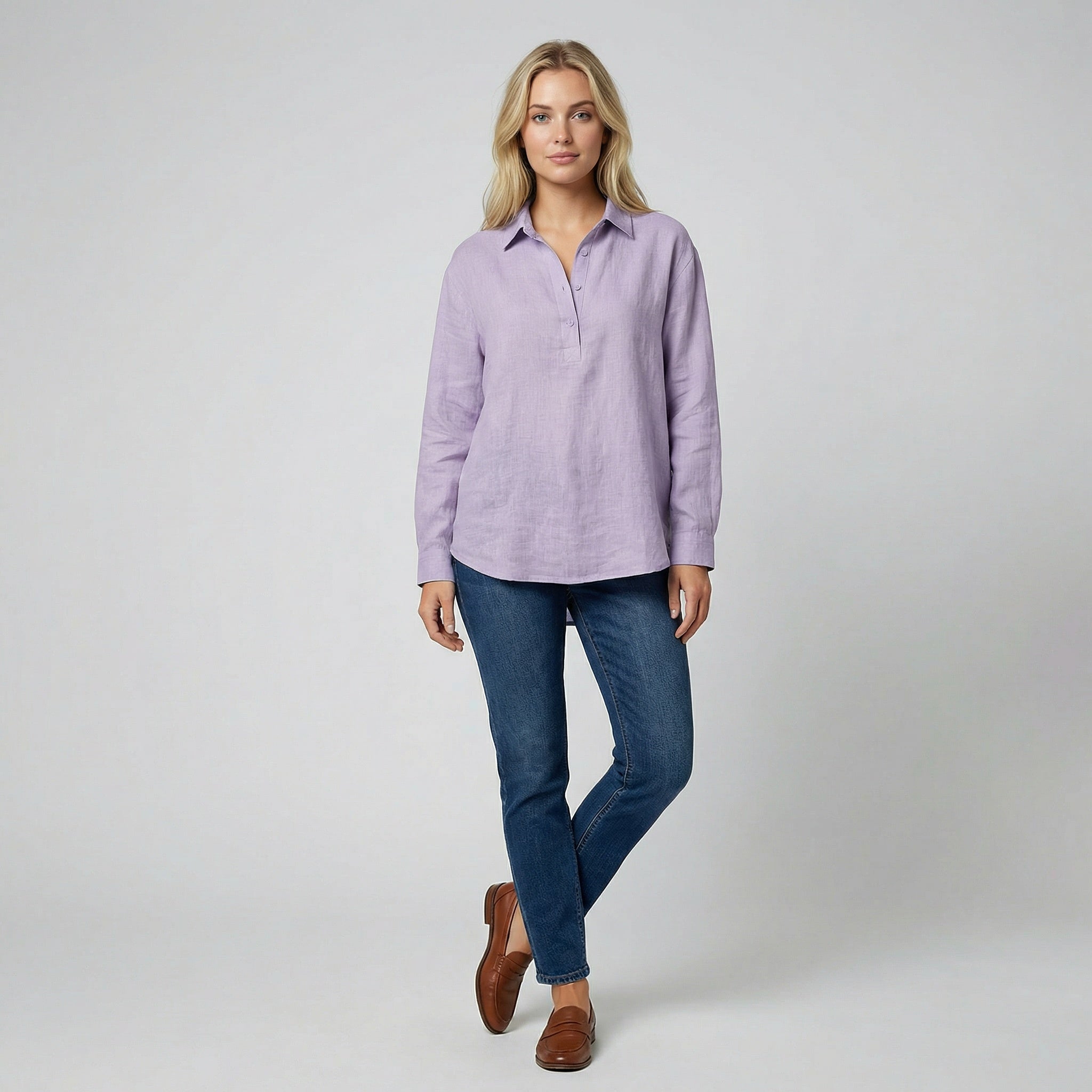 Oldford Atelier - Women’s Button Placket Long Sleeve Blouse