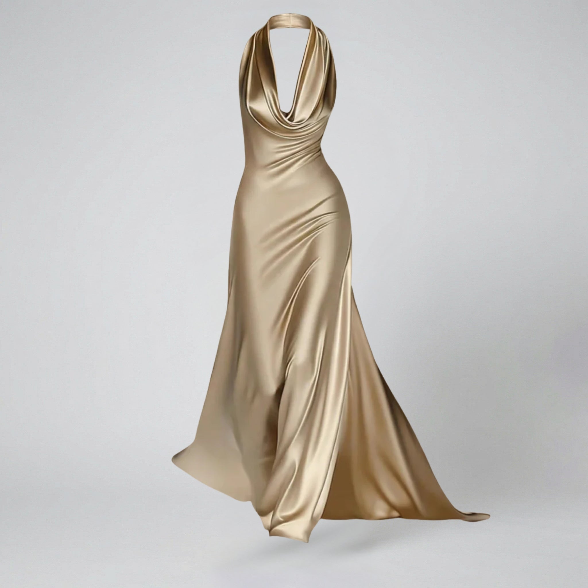 Oldford Atelier - Women’s Cowl Neck Sleeveless Maxi Dress