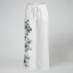 Oldford Atelier - Women’s Drawstring Waist Floral Accent Lounge Pants