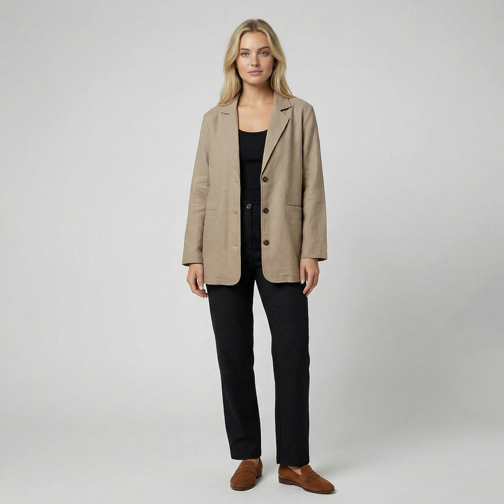 Oldford Atelier - Women’s Notch Lapel Button Front Blazer