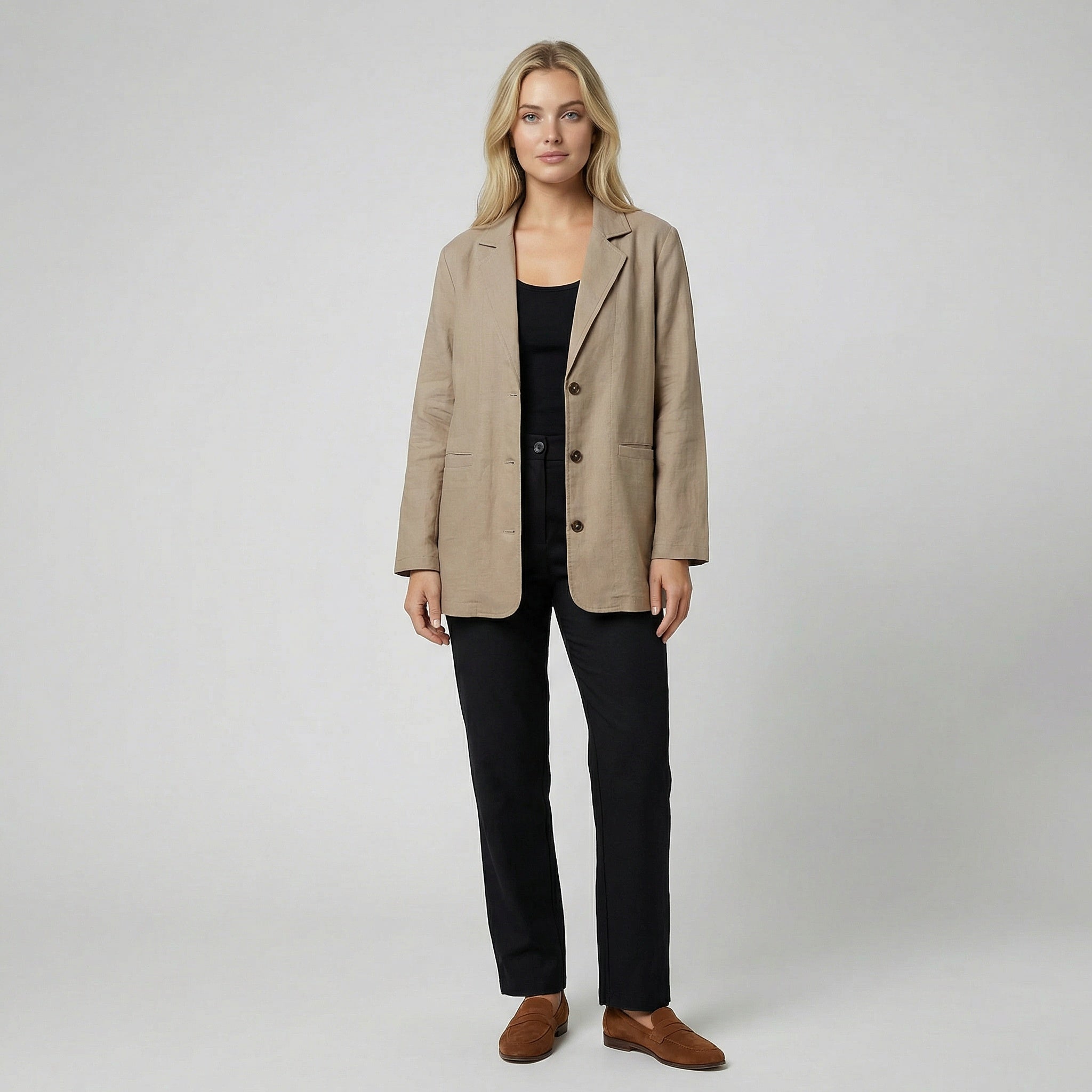 Oldford Atelier - Women’s Notch Lapel Button Front Blazer