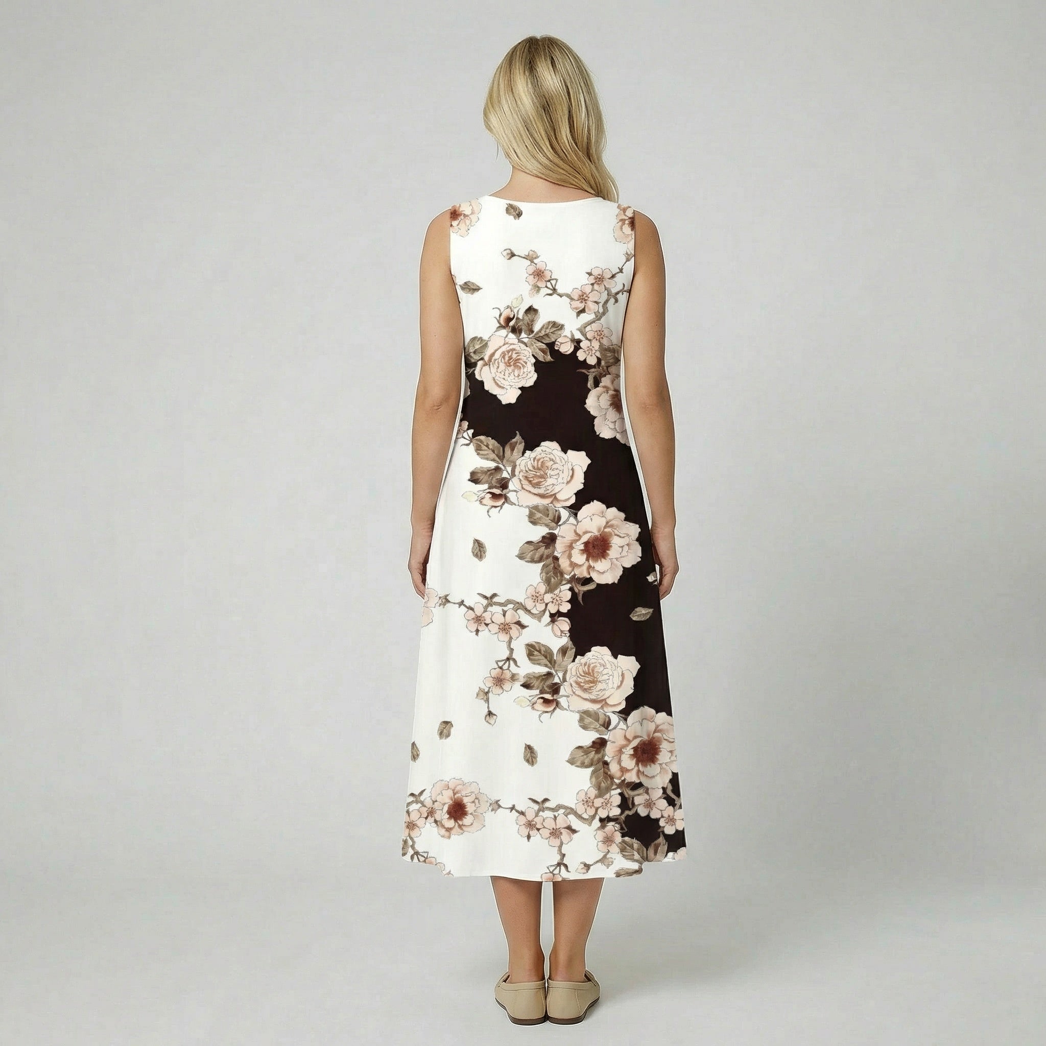 Oldford Atelier - Women’s Sleeveless Floral Print Midi Dress