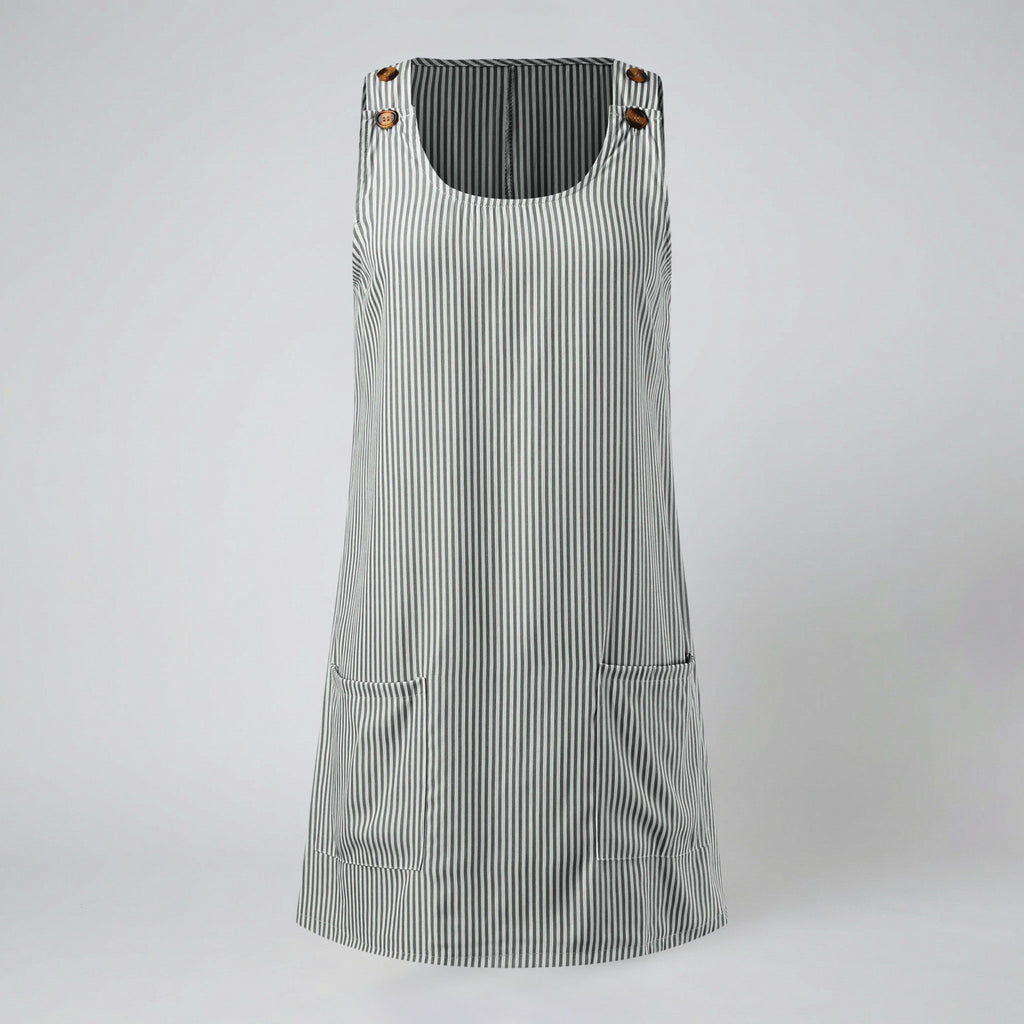 Oldford Atelier - Women’s Sleeveless Striped Pocket Dress