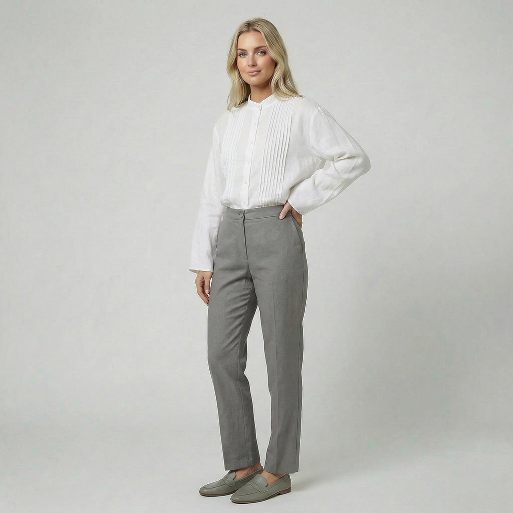Oldford Atelier - Women’s Stand Collar Button Front Blouse