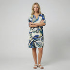 Oldford Atelier - Women’s V Neck Printed Midi Dress