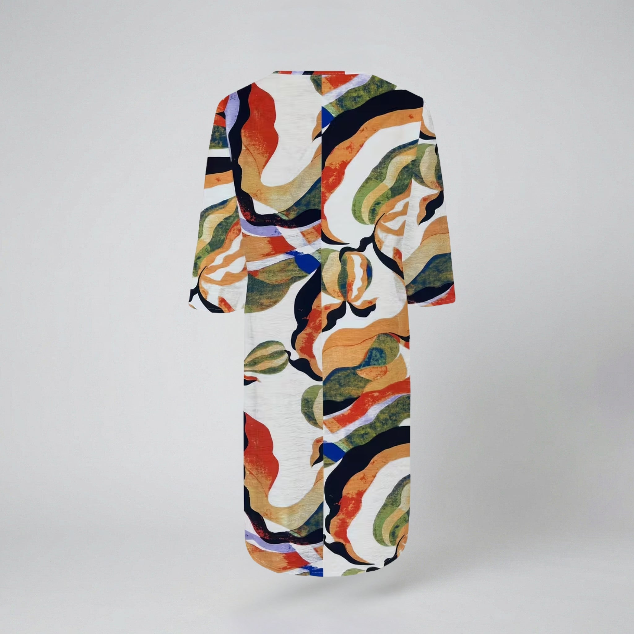 Oldford Atelier - Women’s V Neck Printed Midi Dress